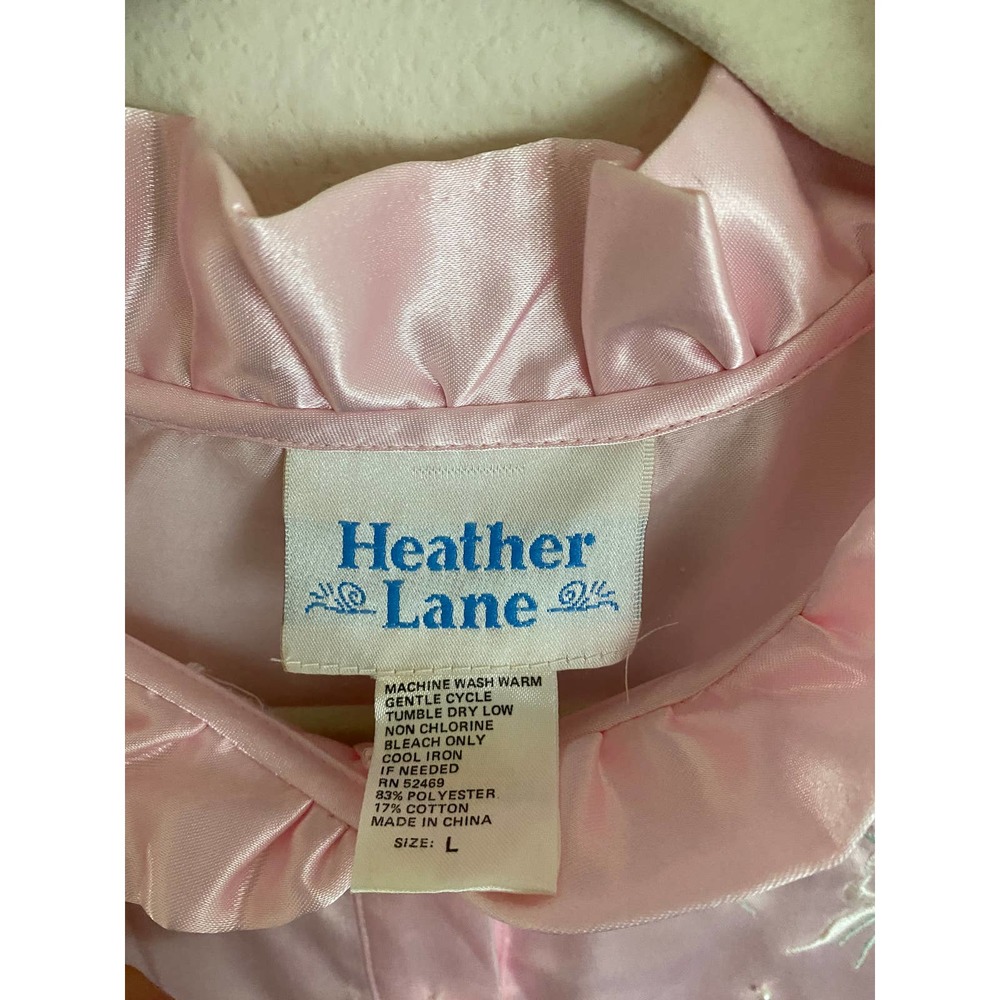 VTG Heather Lane Satin Lace Bib Nightgown LG - Picture 4 of 5